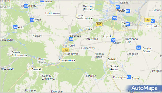 mapa Gołaczewy, Gołaczewy na mapie Targeo