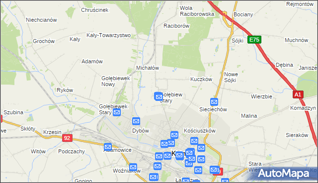 mapa Gołębiew Stary, Gołębiew Stary na mapie Targeo