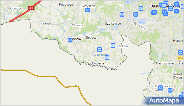 mapa Gołkowice gmina Godów, Gołkowice gmina Godów na mapie Targeo