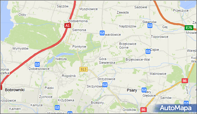 mapa Góra Siewierska, Góra Siewierska na mapie Targeo