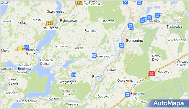 mapa Goręczyno, Goręczyno na mapie Targeo