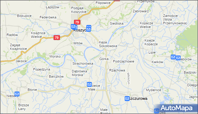 mapa Górka gmina Szczurowa, Górka gmina Szczurowa na mapie Targeo