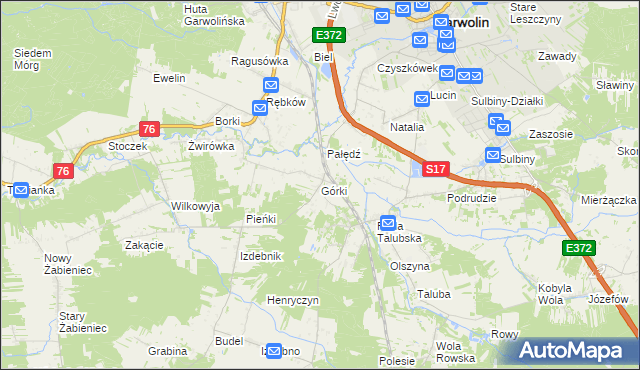 mapa Górki gmina Garwolin, Górki gmina Garwolin na mapie Targeo