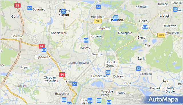 mapa Gorzów, Gorzów na mapie Targeo