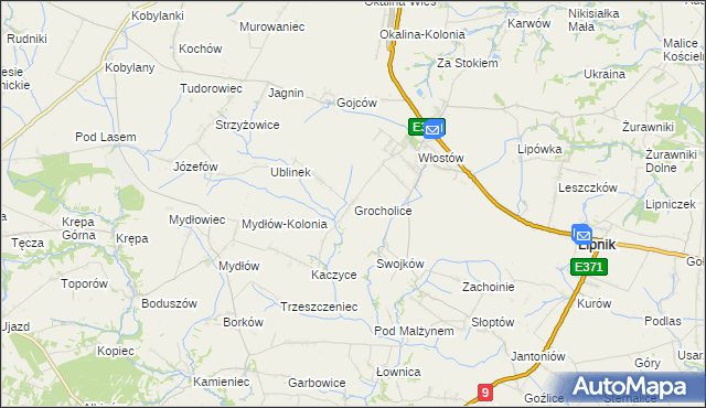mapa Grocholice gmina Lipnik, Grocholice gmina Lipnik na mapie Targeo