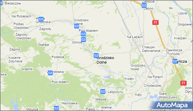 mapa Grodzisko Dolne, Grodzisko Dolne na mapie Targeo