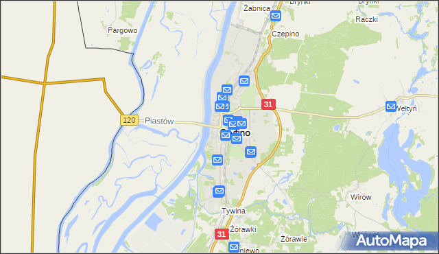 mapa Gryfino, Gryfino na mapie Targeo