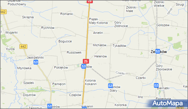 mapa Helenów gmina Żelazków, Helenów gmina Żelazków na mapie Targeo