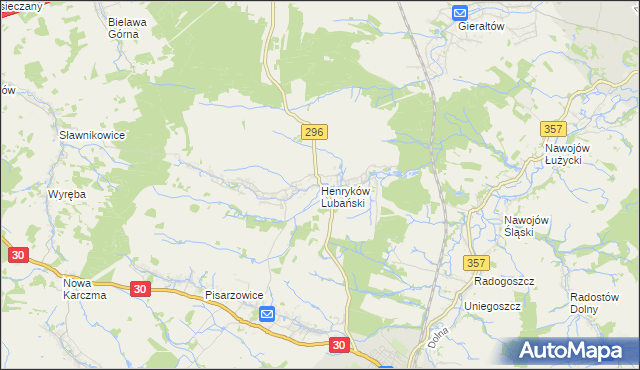 mapa Henryków Lubański, Henryków Lubański na mapie Targeo