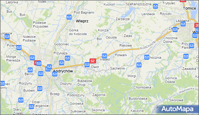 mapa Inwałd, Inwałd na mapie Targeo