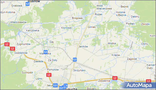 mapa Janików gmina Przysucha, Janików gmina Przysucha na mapie Targeo