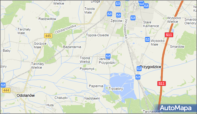 mapa Janków Przygodzki, Janków Przygodzki na mapie Targeo