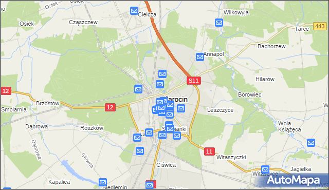 mapa Jarocin, Jarocin na mapie Targeo