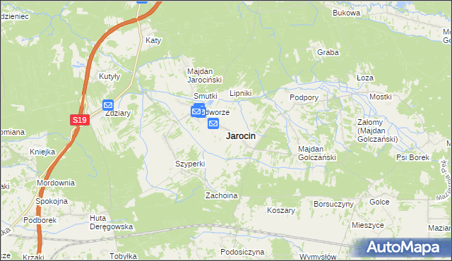 mapa Jarocin powiat niżański, Jarocin powiat niżański na mapie Targeo
