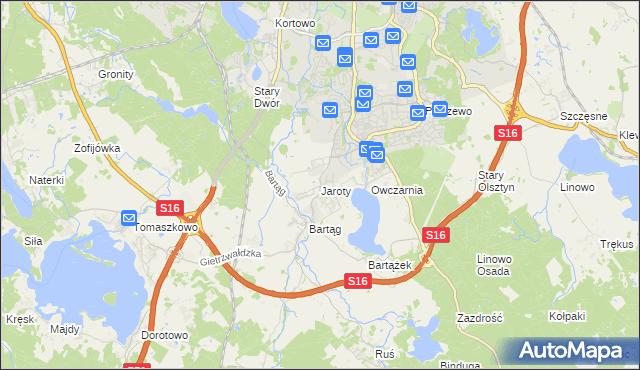 mapa Jaroty, Jaroty na mapie Targeo