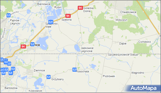 mapa Jaśkowice Legnickie, Jaśkowice Legnickie na mapie Targeo