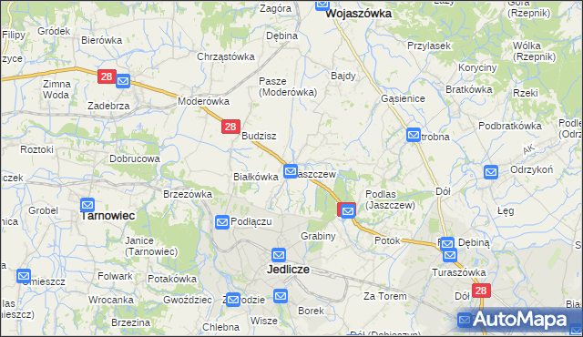 mapa Jaszczew, Jaszczew na mapie Targeo