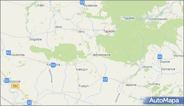 mapa Jędrzejowice gmina Dzierżoniów, Jędrzejowice gmina Dzierżoniów na mapie Targeo