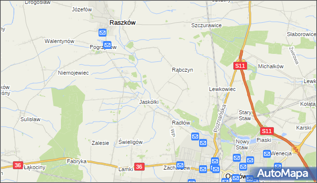 mapa Jelitów gmina Raszków, Jelitów gmina Raszków na mapie Targeo