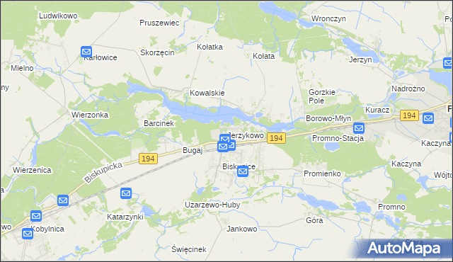 mapa Jerzykowo gmina Pobiedziska, Jerzykowo gmina Pobiedziska na mapie Targeo