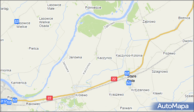 mapa Kaczynos, Kaczynos na mapie Targeo