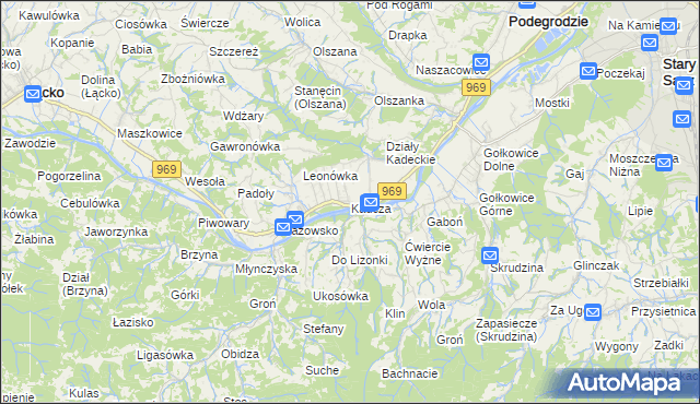 mapa Kadcza, Kadcza na mapie Targeo