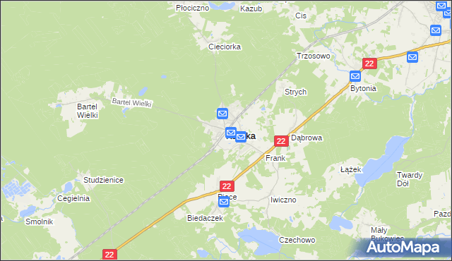 mapa Kaliska powiat starogardzki, Kaliska powiat starogardzki na mapie Targeo
