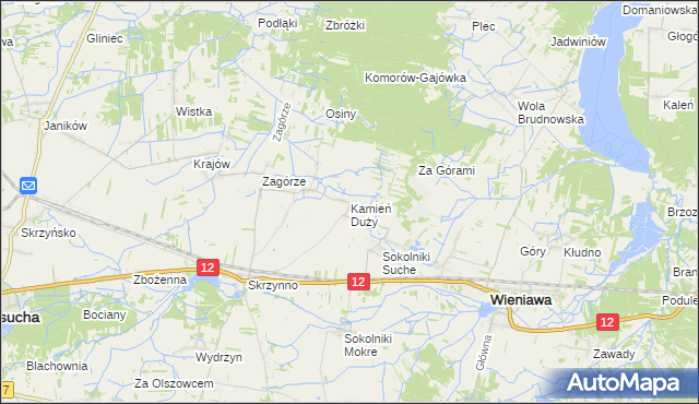 mapa Kamień Duży gmina Wieniawa, Kamień Duży gmina Wieniawa na mapie Targeo