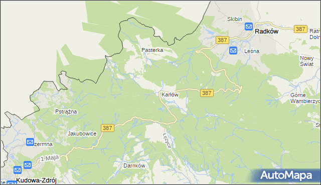 mapa Karłów gmina Radków, Karłów gmina Radków na mapie Targeo