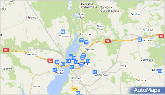 mapa Karpicko, Karpicko na mapie Targeo