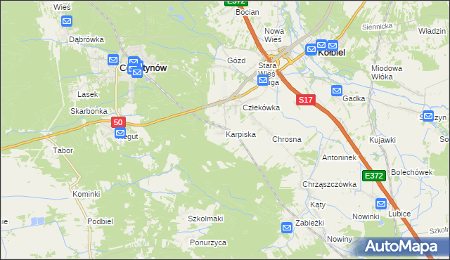mapa Karpiska, Karpiska na mapie Targeo