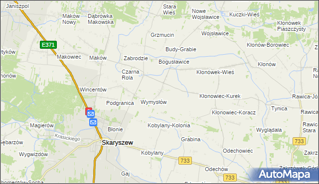 mapa Kazimierówka gmina Skaryszew, Kazimierówka gmina Skaryszew na mapie Targeo