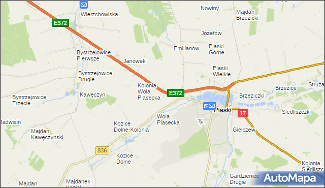 mapa Kębłów gmina Piaski, Kębłów gmina Piaski na mapie Targeo