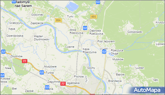 mapa Kępa Rzeczycka, Kępa Rzeczycka na mapie Targeo