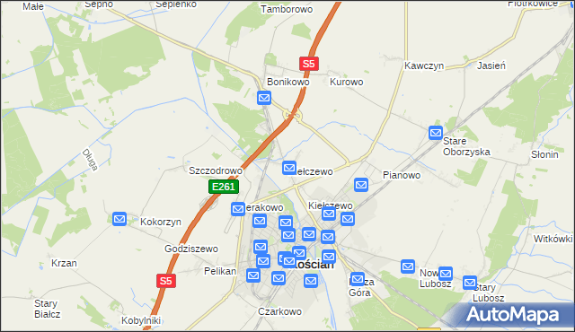 mapa Kiełczewo, Kiełczewo na mapie Targeo