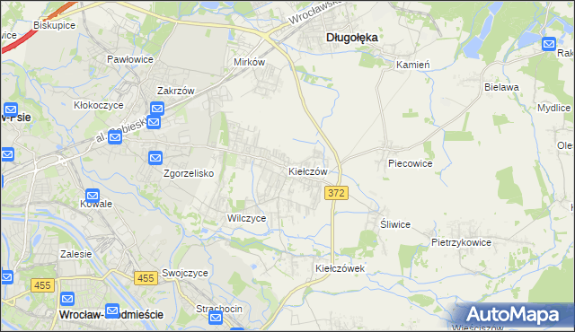 mapa Kiełczów, Kiełczów na mapie Targeo