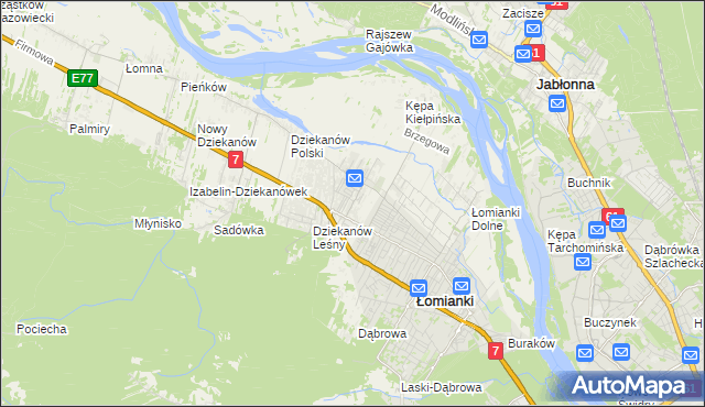 mapa Kiełpin gmina Łomianki, Kiełpin gmina Łomianki na mapie Targeo