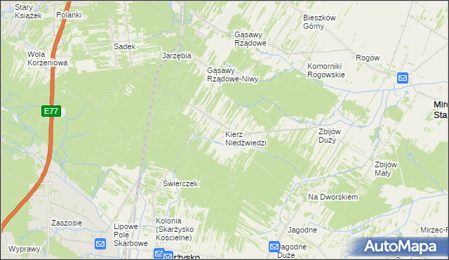 mapa Kierz Niedźwiedzi, Kierz Niedźwiedzi na mapie Targeo