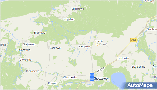 mapa Kierzkowo gmina Choczewo, Kierzkowo gmina Choczewo na mapie Targeo