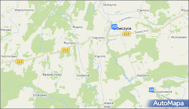 mapa Klęcino, Klęcino na mapie Targeo