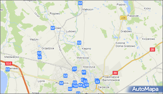 mapa Klępino, Klępino na mapie Targeo