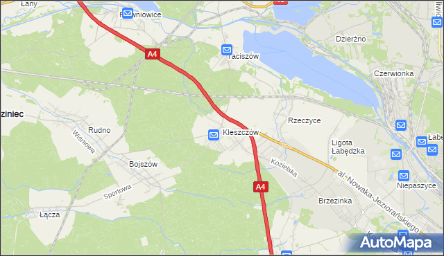 mapa Kleszczów gmina Rudziniec, Kleszczów gmina Rudziniec na mapie Targeo