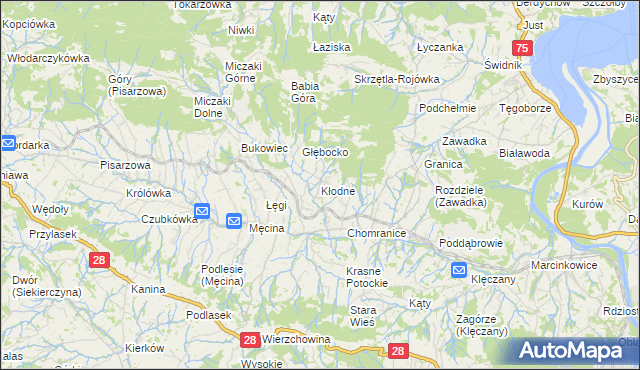 mapa Kłodne, Kłodne na mapie Targeo