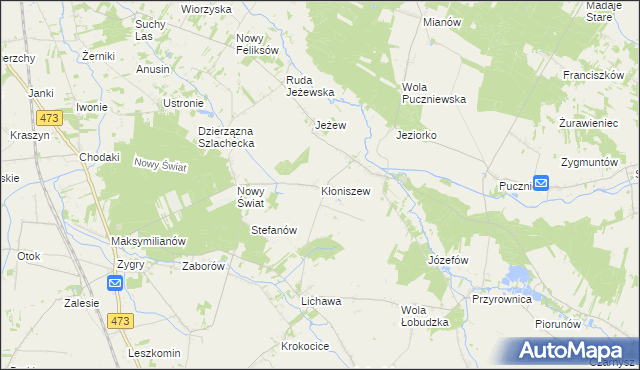 mapa Kłoniszew, Kłoniszew na mapie Targeo