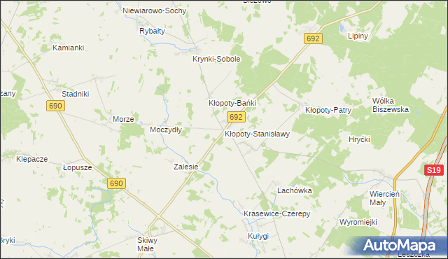 mapa Kłopoty-Stanisławy, Kłopoty-Stanisławy na mapie Targeo