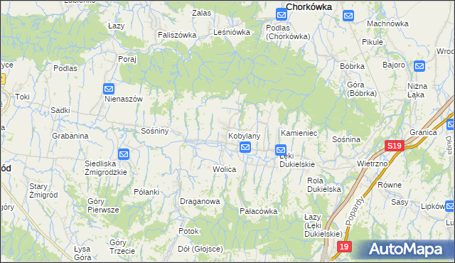 mapa Kobylany gmina Chorkówka, Kobylany gmina Chorkówka na mapie Targeo