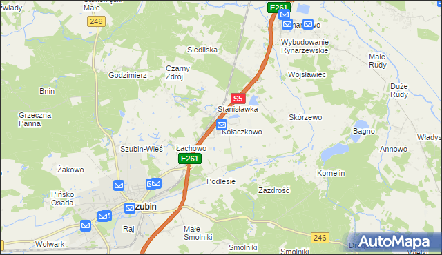 mapa Kołaczkowo gmina Szubin, Kołaczkowo gmina Szubin na mapie Targeo