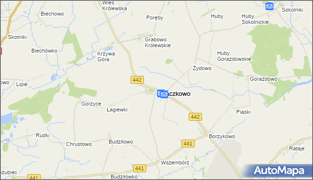 mapa Kołaczkowo powiat wrzesiński, Kołaczkowo powiat wrzesiński na mapie Targeo