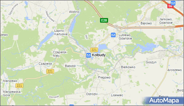 mapa Kolbudy, Kolbudy na mapie Targeo