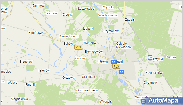 mapa Konstancin gmina Ujazd, Konstancin gmina Ujazd na mapie Targeo